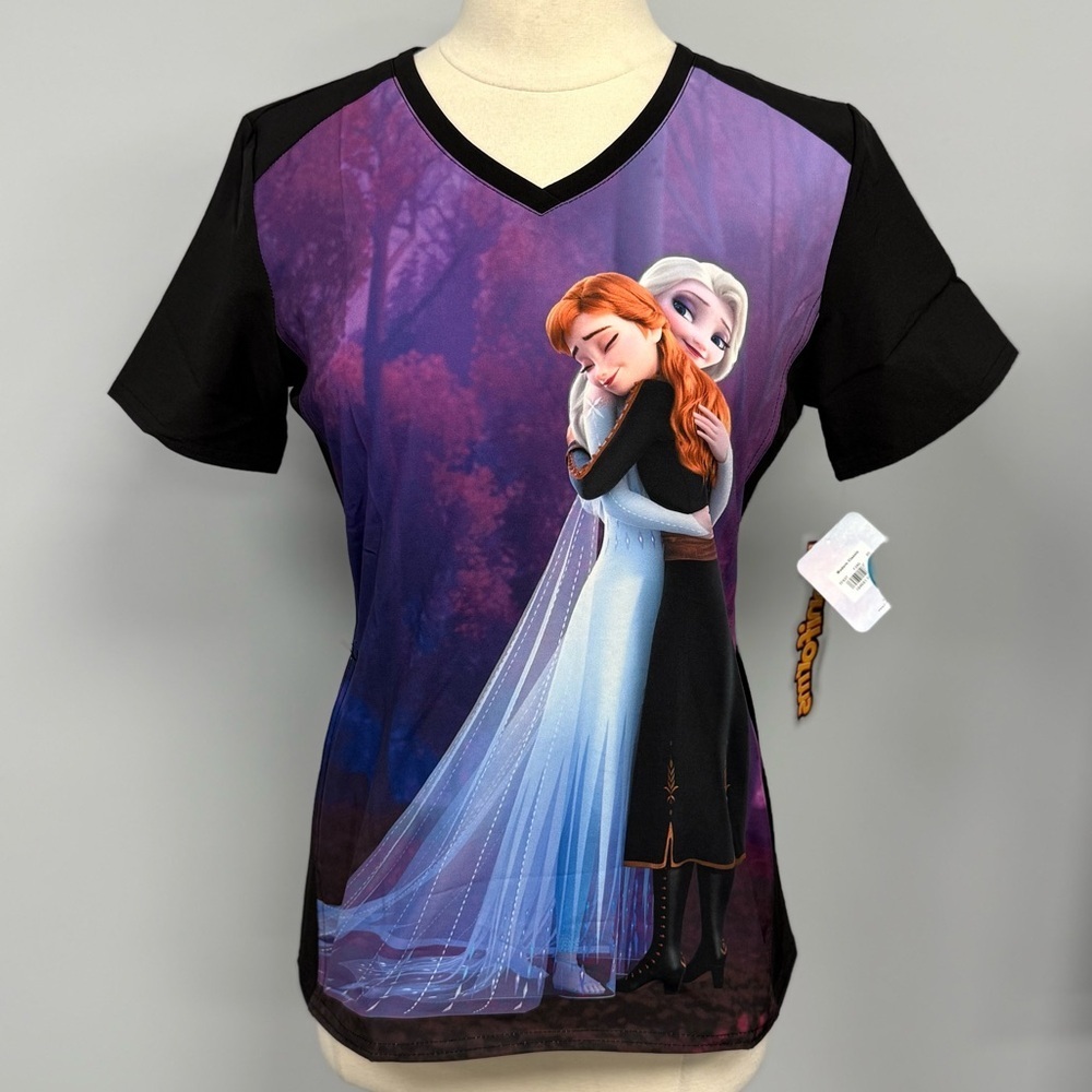 NWT Cherokee Disney FROZEN Scrub Top 5X  Elsa & Ice Queen Tooniforms Scrubs